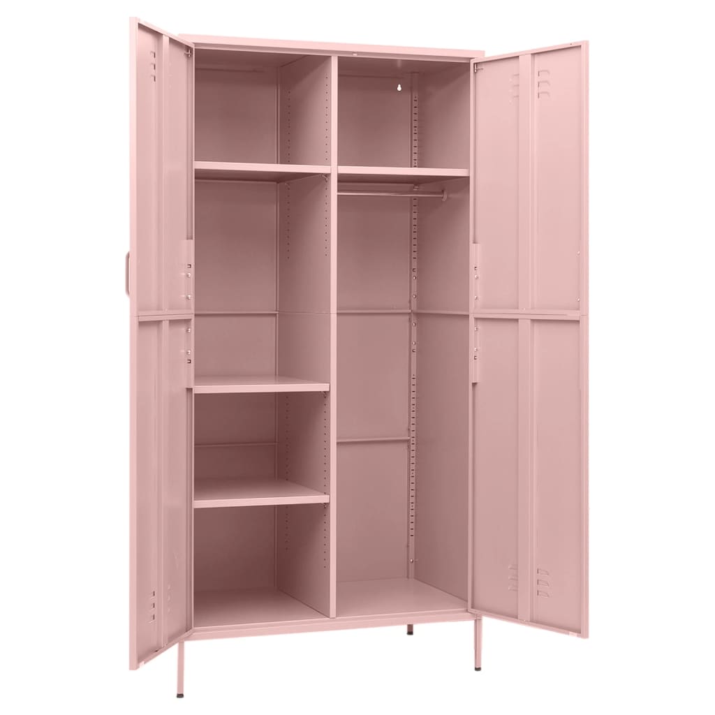 8720286565599_g_en_hd_4 vidaXL Wardrobe Pink 90x50x180 cm Steel - Image 7
