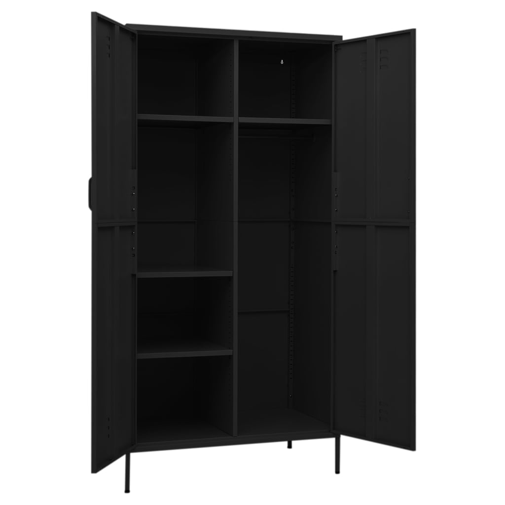 8720286565629_g_en_hd_4 vidaXL Wardrobe Black 90x50x180 cm Steel - Image 7