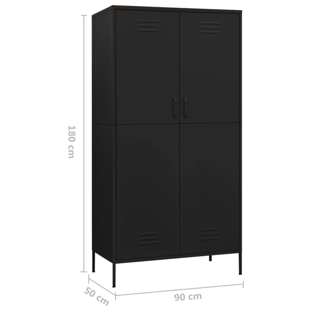 8720286565629_g_en_hd_8 vidaXL Wardrobe Black 90x50x180 cm Steel - Image 11