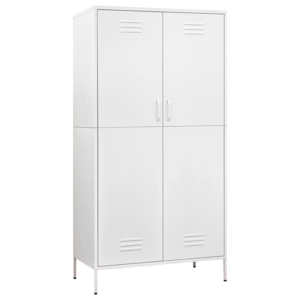 8720286565636_a_en_hd_1 vidaXL Wardrobe White 90x50x180 cm Steel - Image 2