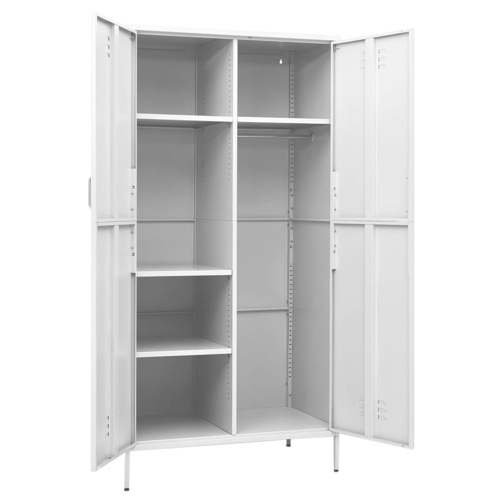 8720286565636_g_en_hd_4 vidaXL Wardrobe White 90x50x180 cm Steel - Image 7
