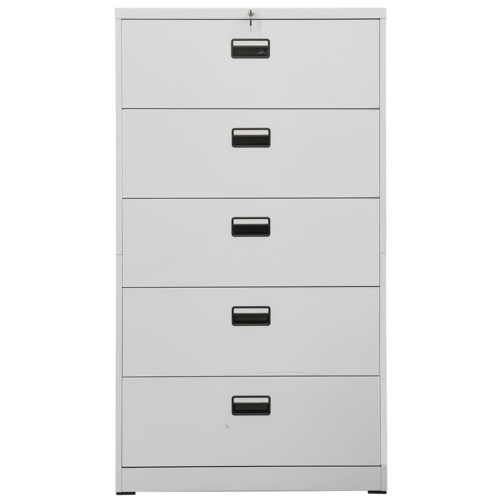 8720286566114_g_en_hd_1 vidaXL Filing Cabinet Light Grey 90x46x164 cm Steel - Image 2