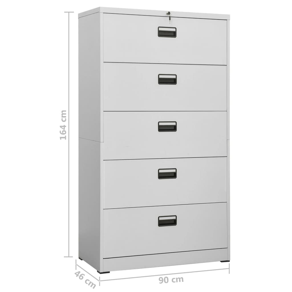 8720286566114_g_en_hd_11 vidaXL Filing Cabinet Light Grey 90x46x164 cm Steel - Image 13