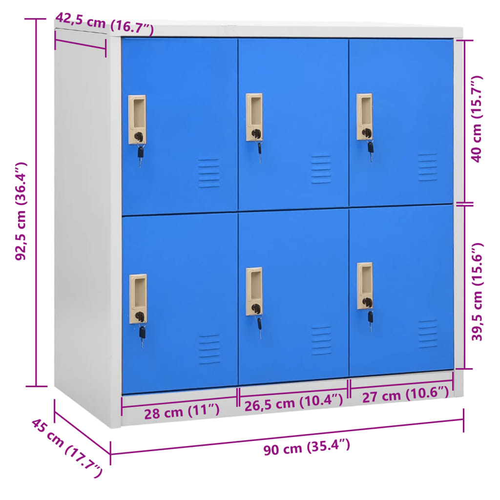 8720286566466_g_en_hd_7 vidaXL Locker Cabinet Light Grey and Blue 90x45x92.5 cm Steel - Image 9