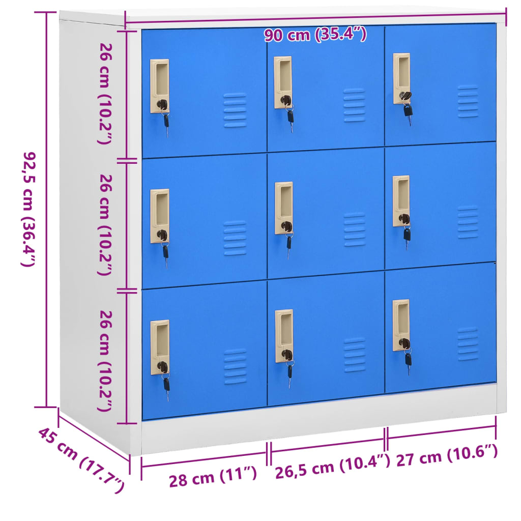 8720286566503_g_en_hd_7 vidaXL Locker Cabinet Light Grey and Blue 90x45x92.5 cm Steel - Image 9