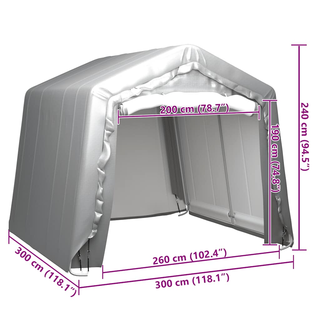 8720286566589_g_en_hd_4 vidaXL Storage Tent 300x300 cm Steel Grey - Image 5