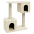 vidaXL Cat Tree with Sisal Scratching Posts Cream 60 cm - Image 2