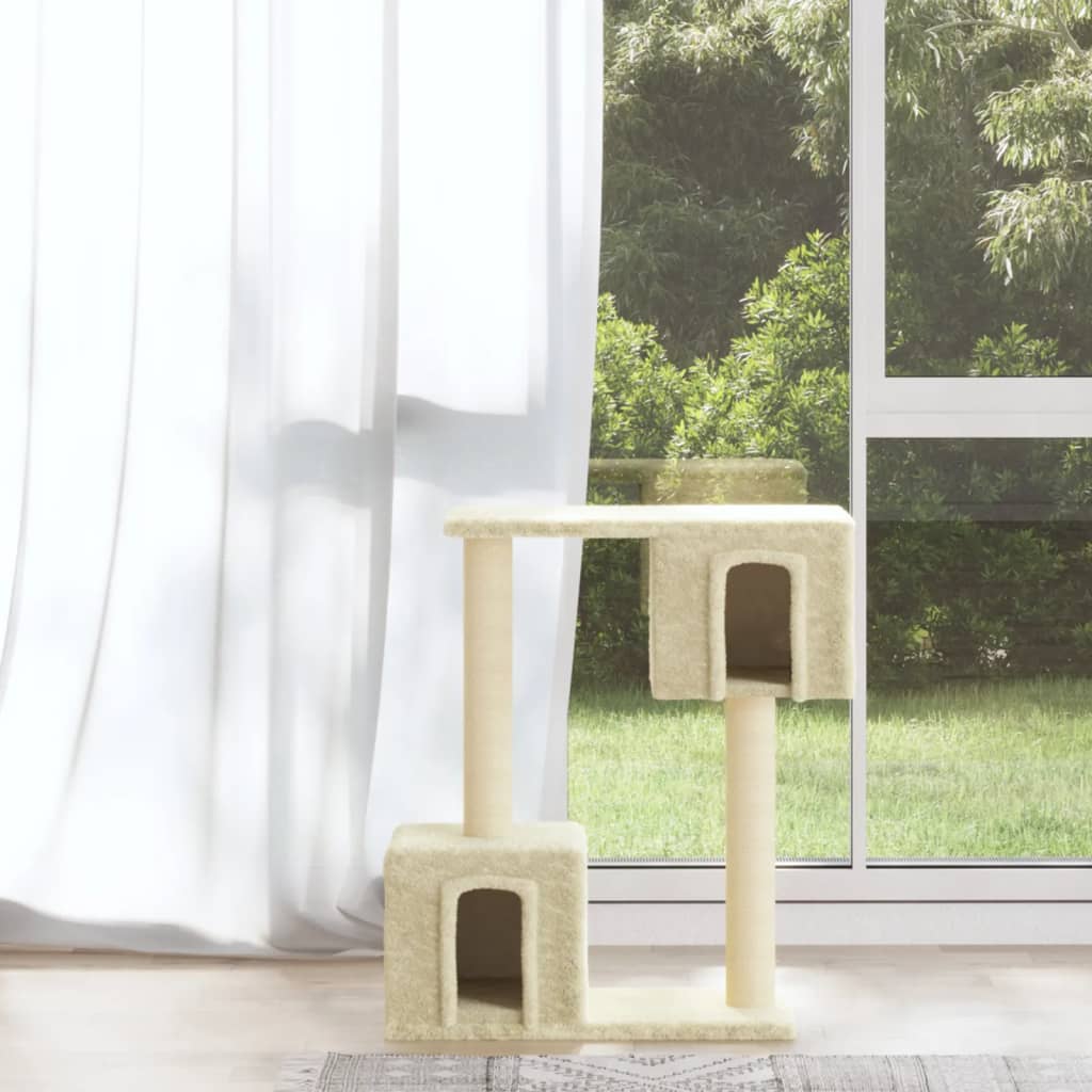 8720286566862_m_en_hd_1 vidaXL Cat Tree with Sisal Scratching Posts Cream 60 cm - Image 1