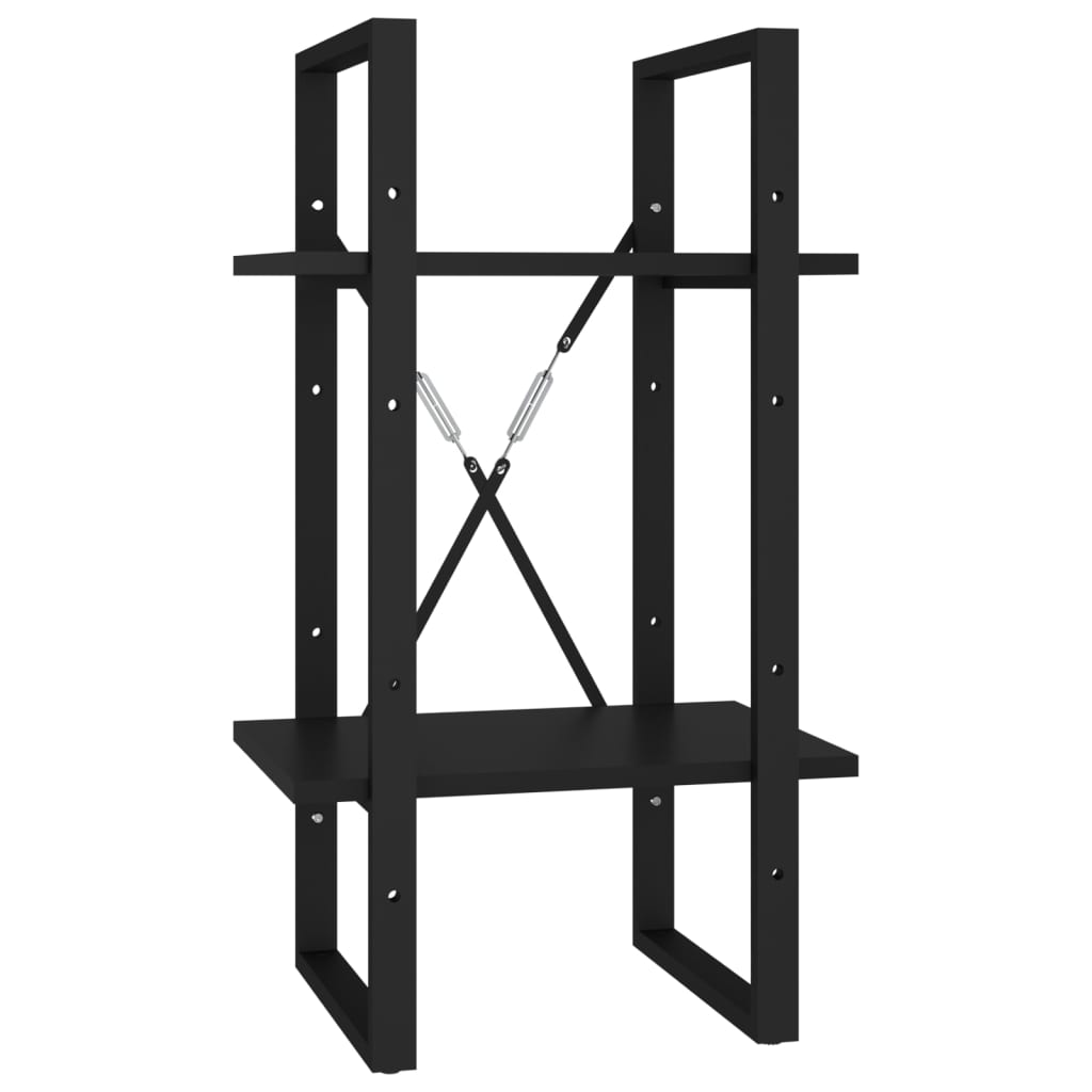 8720286566985_a_en_hd_1 vidaXL 2-Tier Book Cabinet Black 40x30x70 cm Engineered Wood - Image 2