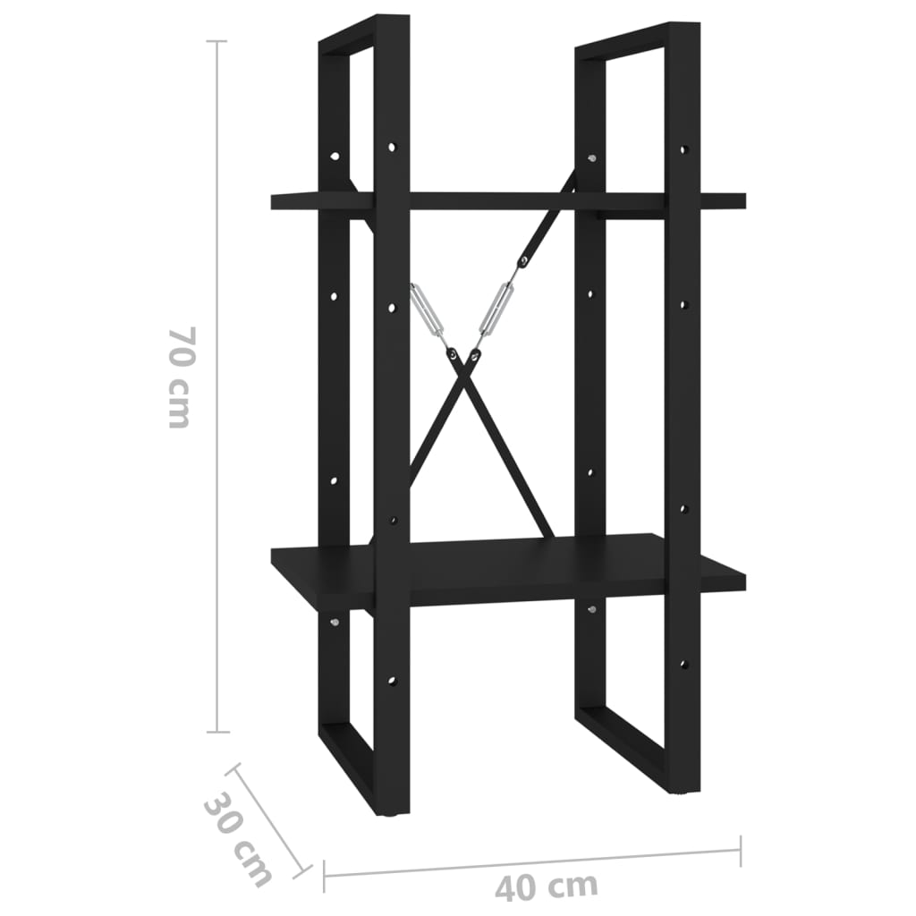 8720286566985_g_en_hd_5 vidaXL 2-Tier Book Cabinet Black 40x30x70 cm Engineered Wood - Image 8