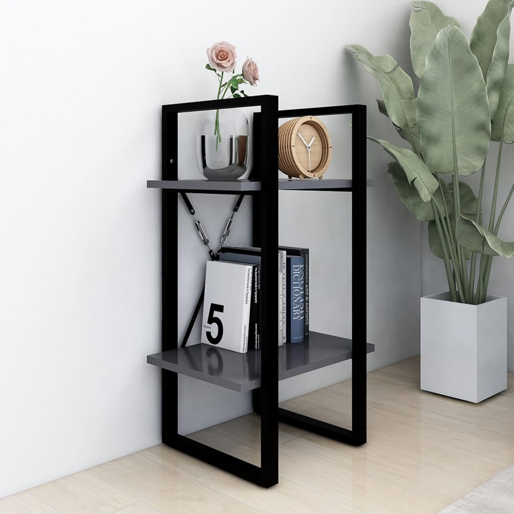8720286566992_g_en_hd_1 vidaXL 2-Tier Book Cabinet Grey 40x30x70 cm Engineered Wood - Image 4