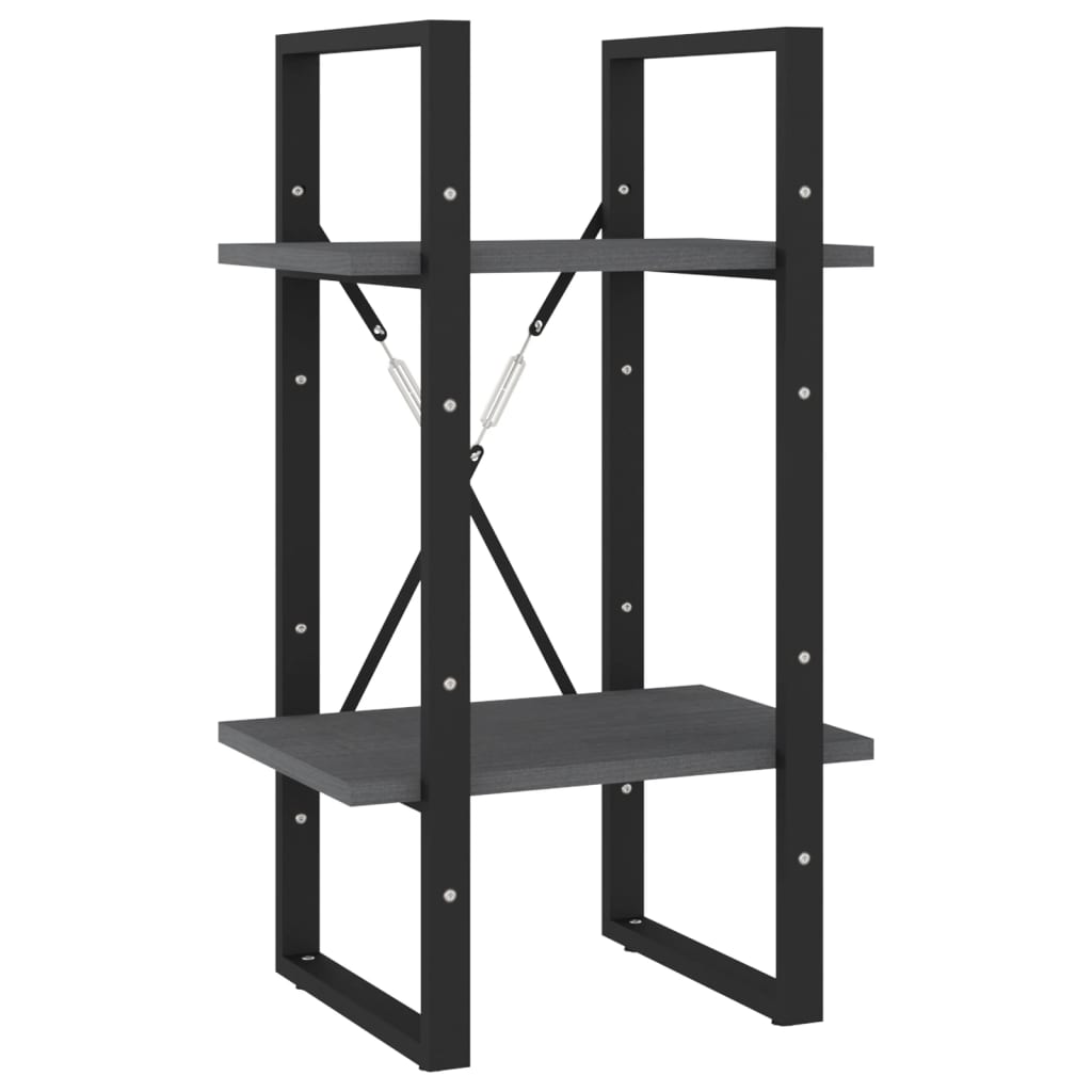 8720286567043_a_en_hd_1 vidaXL 2-Tier Book Cabinet Grey 40x30x70 cm Solid Pine Wood - Image 2