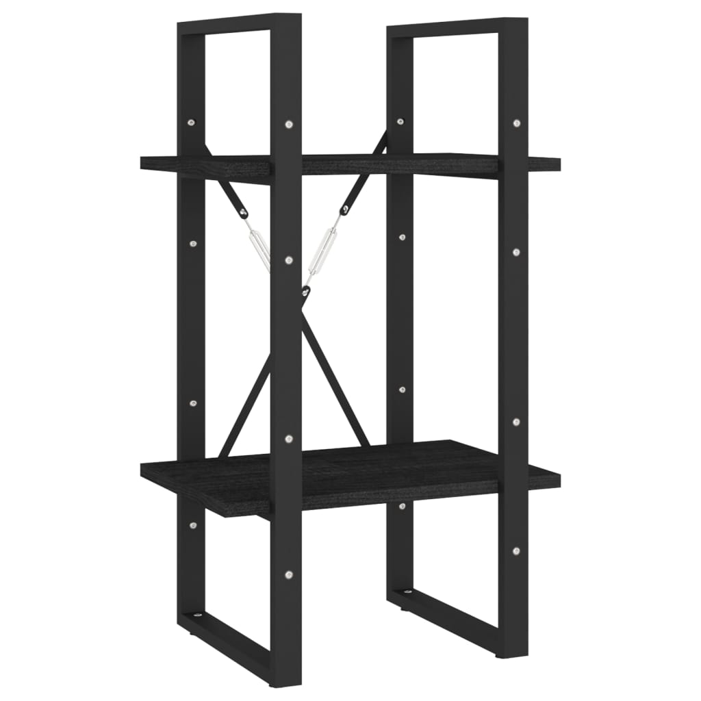 8720286567067_a_en_hd_1 vidaXL 2-Tier Book Cabinet Black 40x30x70 cm Solid Pine Wood - Image 2