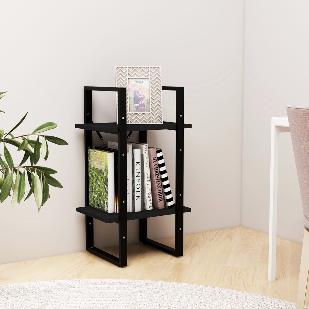 8720286567067_g_en_hd_1 vidaXL 2-Tier Book Cabinet Black 40x30x70 cm Solid Pine Wood - Image 4