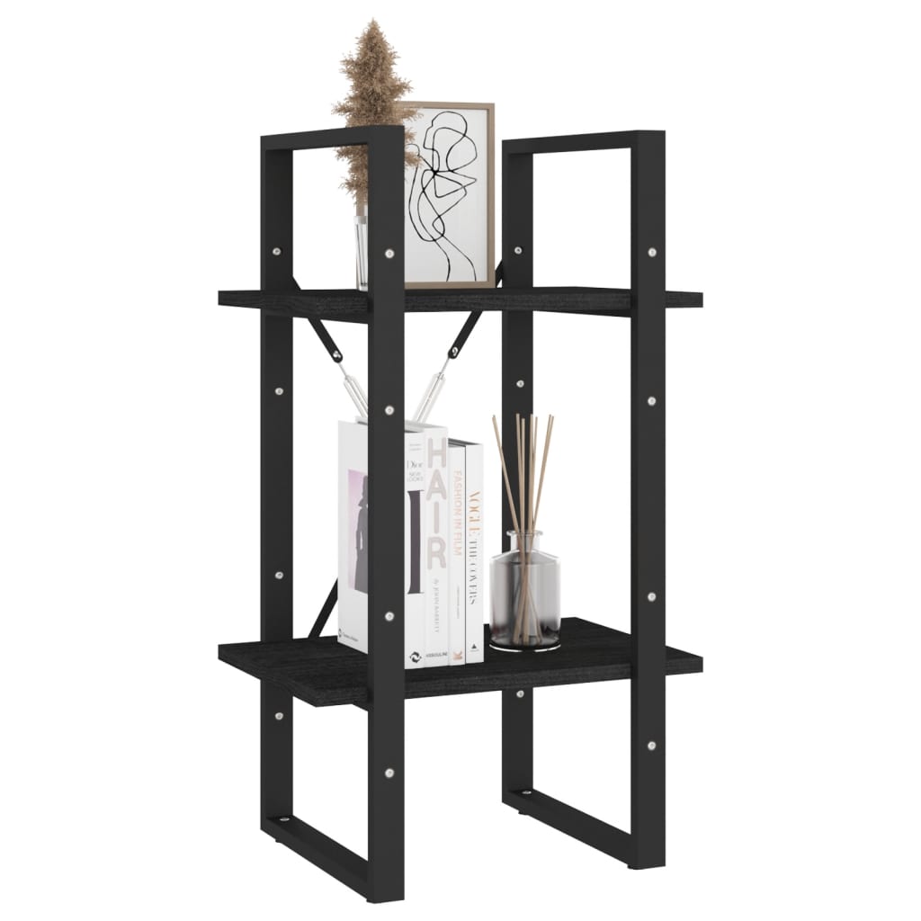 8720286567067_g_en_hd_2 vidaXL 2-Tier Book Cabinet Black 40x30x70 cm Solid Pine Wood - Image 5