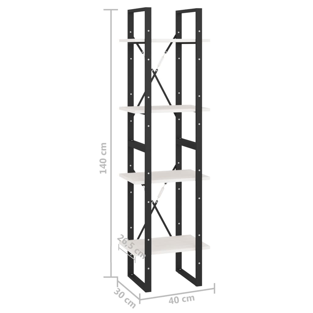8720286567135_g_en_hd_7 vidaXL 4-Tier Book Cabinet White 40x30x140 cm Solid Pine Wood - Image 10