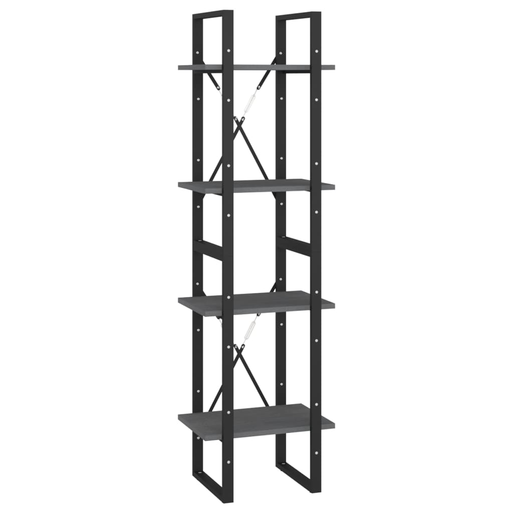 8720286567142_a_en_hd_1 vidaXL 4-Tier Book Cabinet Grey 40x30x140 cm Solid Pine Wood - Image 2