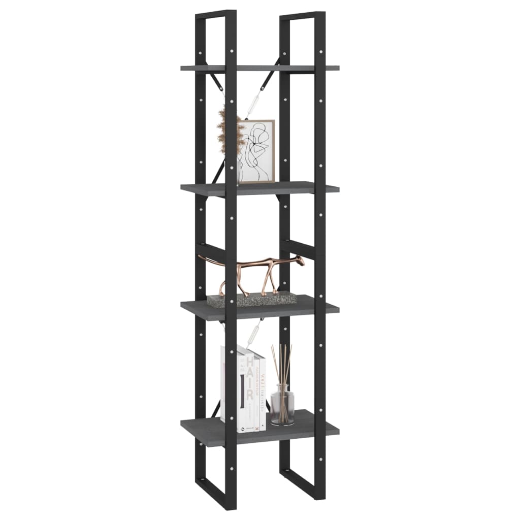 8720286567142_g_en_hd_2 vidaXL 4-Tier Book Cabinet Grey 40x30x140 cm Solid Pine Wood - Image 5