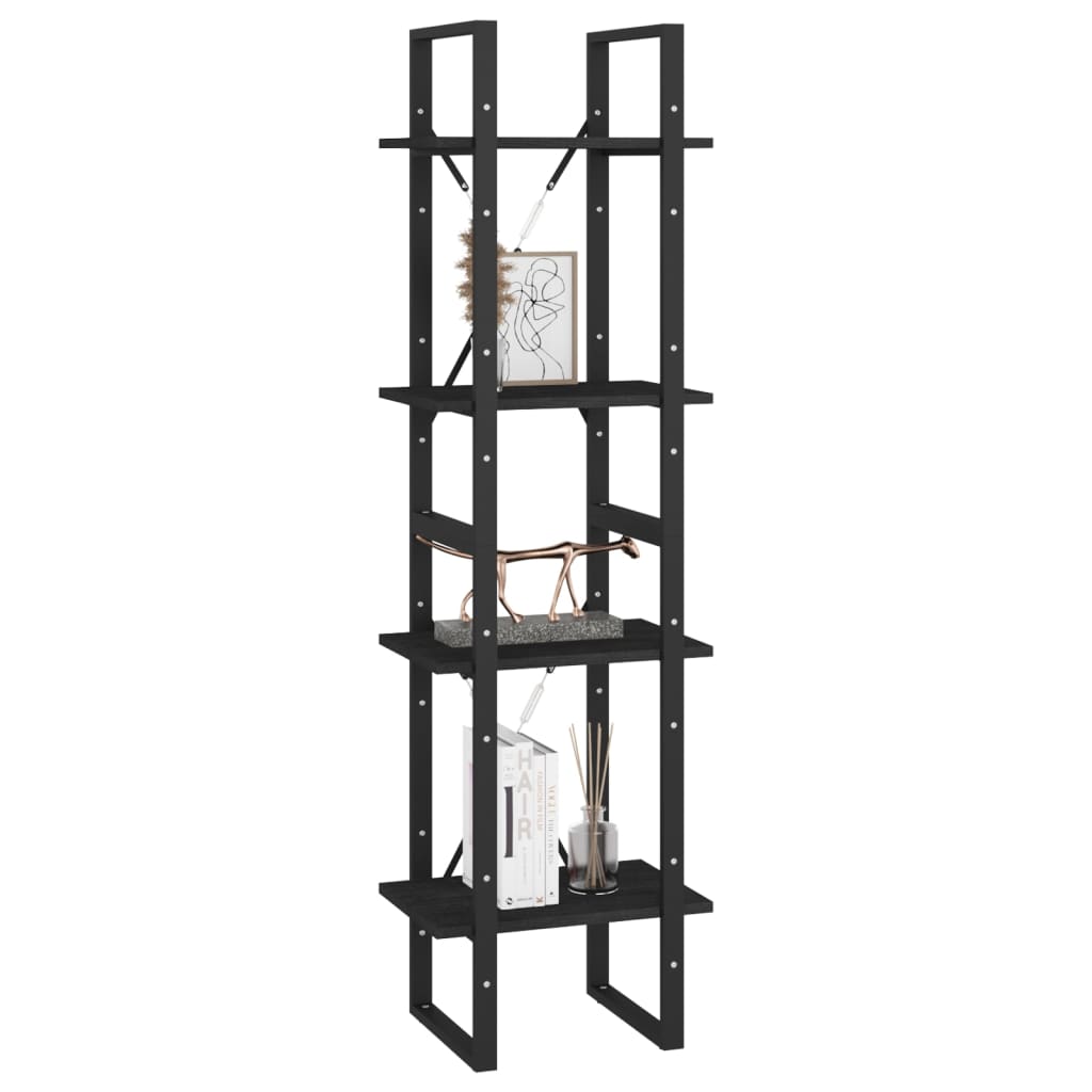 8720286567166_g_en_hd_2 vidaXL 4-Tier Book Cabinet Black 40x30x140 cm Solid Pine Wood - Image 5