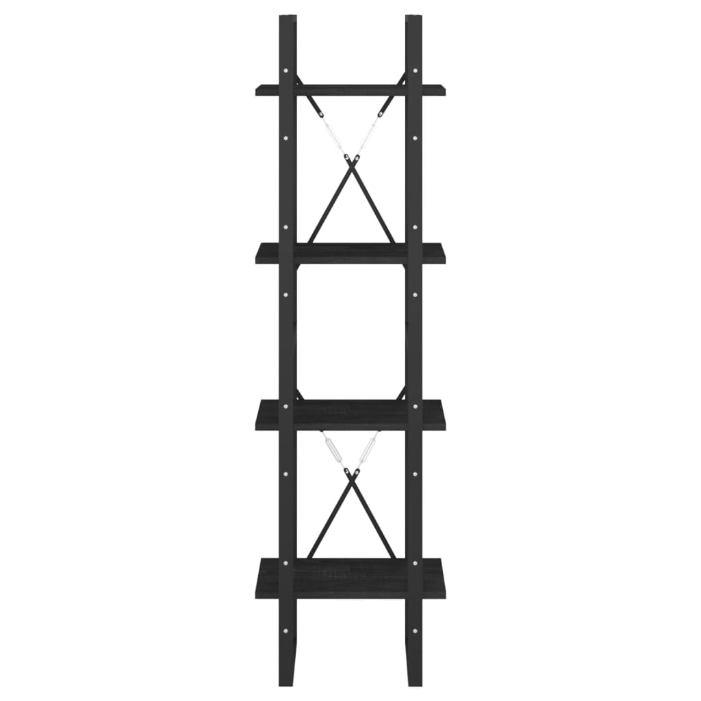 8720286567166_g_en_hd_3 vidaXL 4-Tier Book Cabinet Black 40x30x140 cm Solid Pine Wood - Image 6