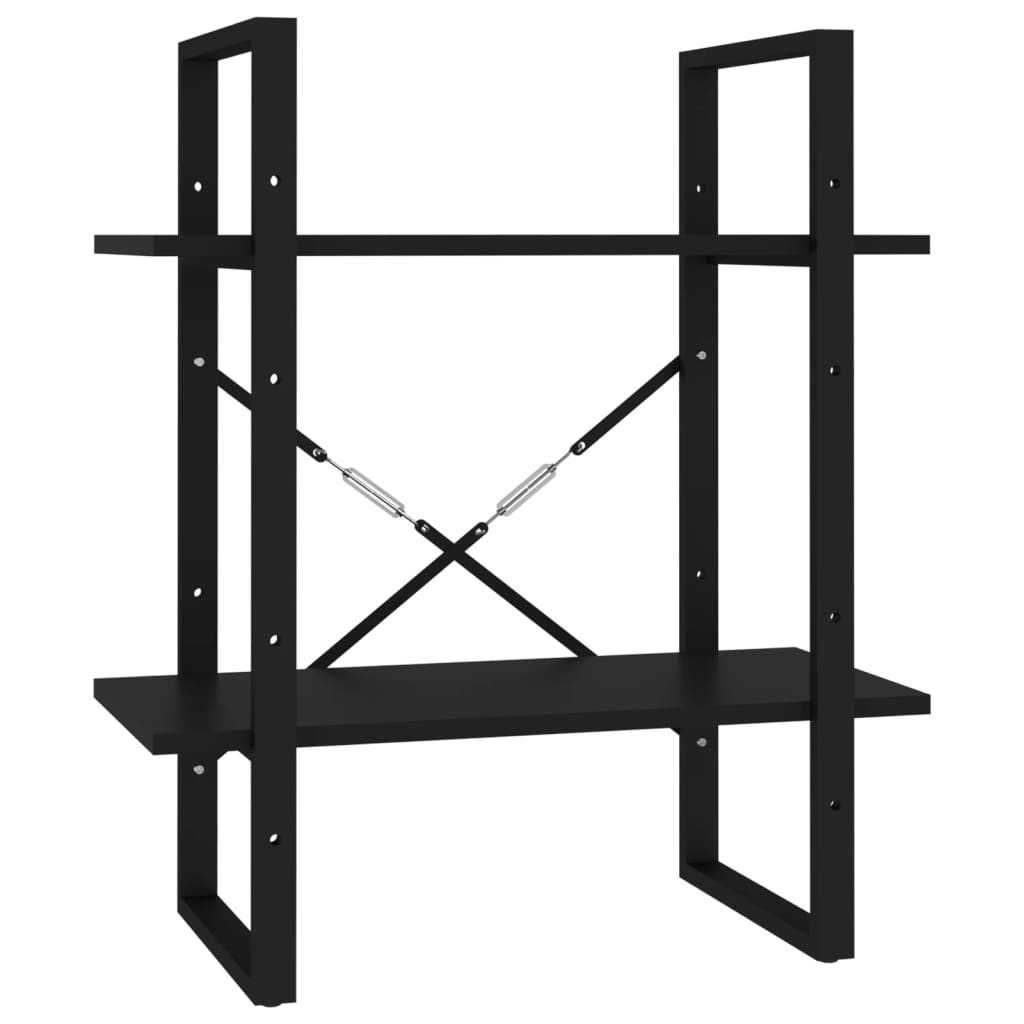 8720286567180_a_en_hd_1 vidaXL 2-Tier Book Cabinet Black 60x30x70 cm Engineered Wood - Image 2