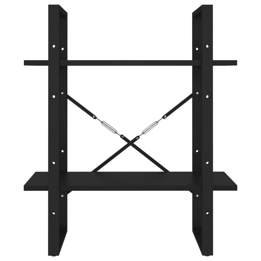 8720286567180_g_en_hd_3 vidaXL 2-Tier Book Cabinet Black 60x30x70 cm Engineered Wood - Image 6