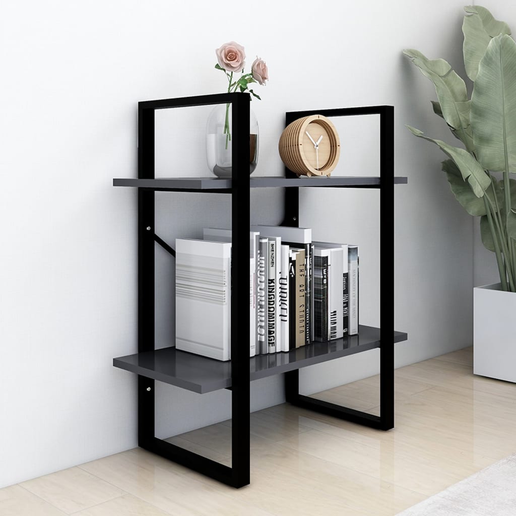 8720286567197_g_en_hd_1 vidaXL 2-Tier Book Cabinet Grey 60x30x70 cm Engineered Wood - Image 4