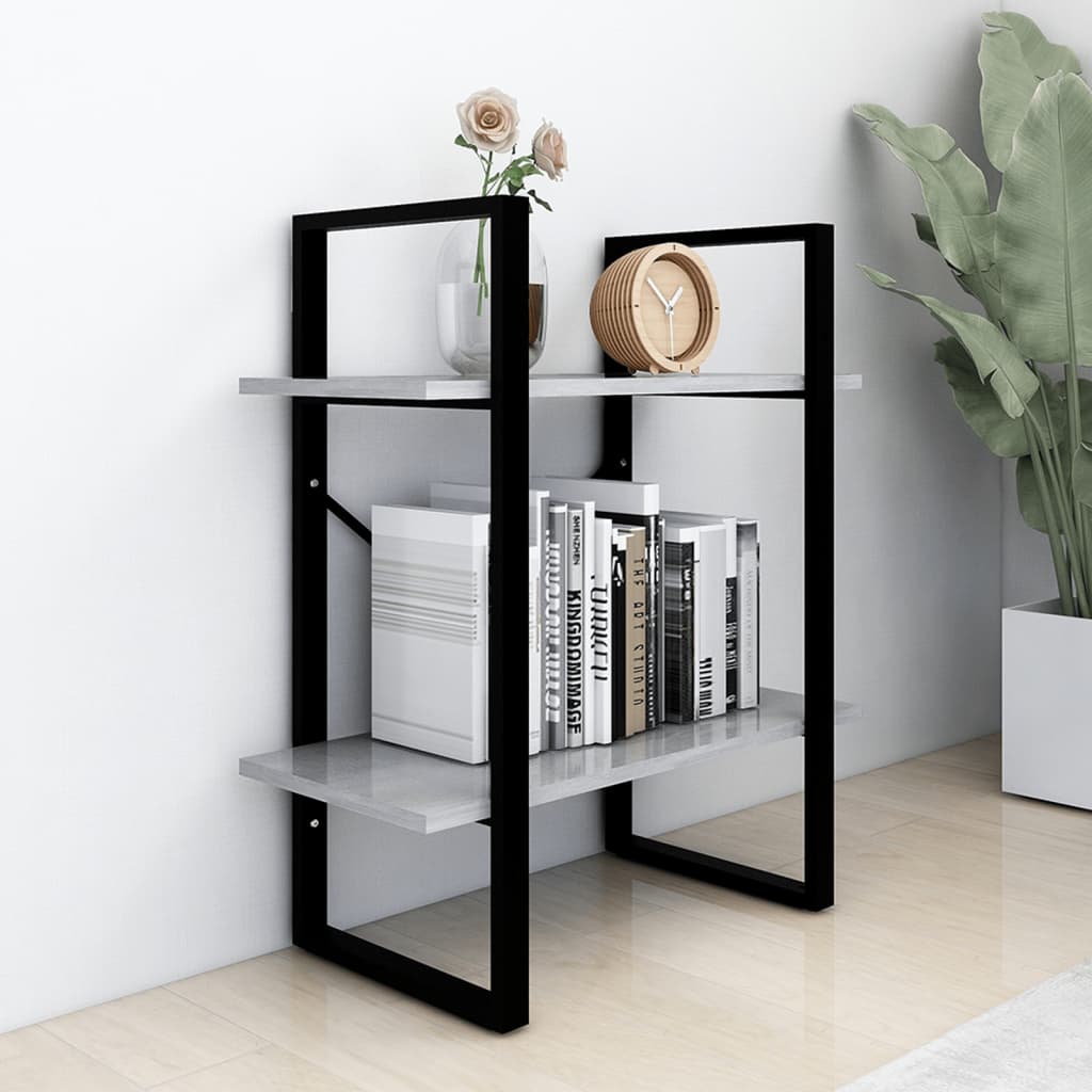 8720286567210_g_en_hd_1 vidaXL 2-Tier Book Cabinet Concrete Grey 60x30x70 cm Engineered Wood - Image 4