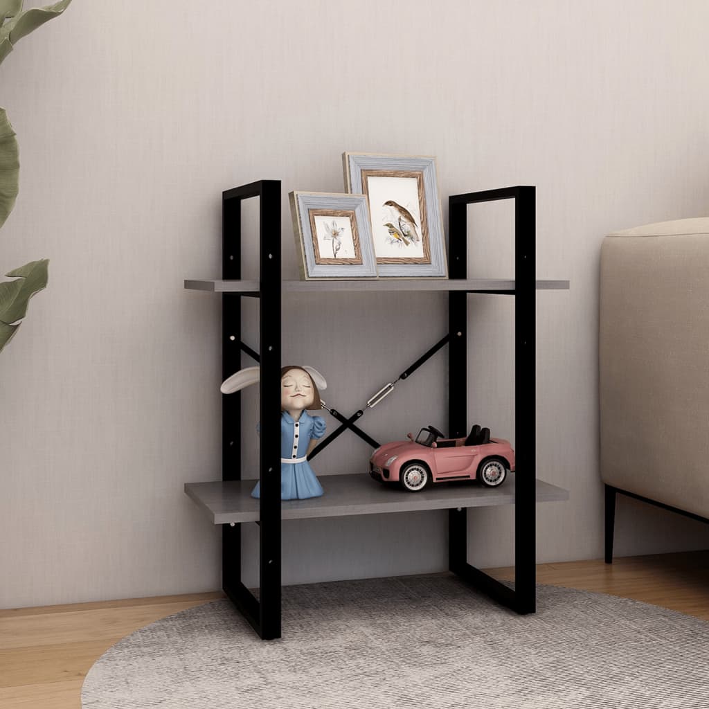 8720286567241_g_en_hd_1 vidaXL 2-Tier Book Cabinet Grey 60x30x70 cm Solid Pine Wood - Image 4