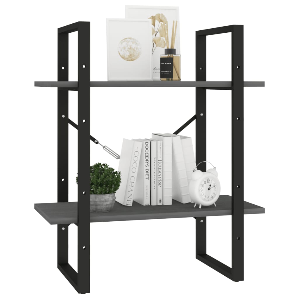 8720286567241_g_en_hd_2 vidaXL 2-Tier Book Cabinet Grey 60x30x70 cm Solid Pine Wood - Image 5