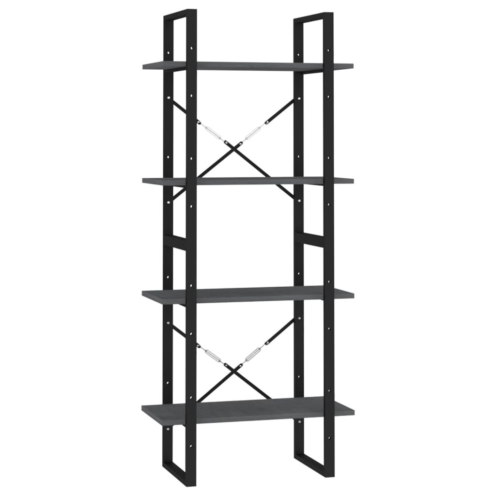 8720286567340_a_en_hd_1 vidaXL 4-Tier Book Cabinet Grey 60x30x140 cm Solid Pine Wood - Image 2