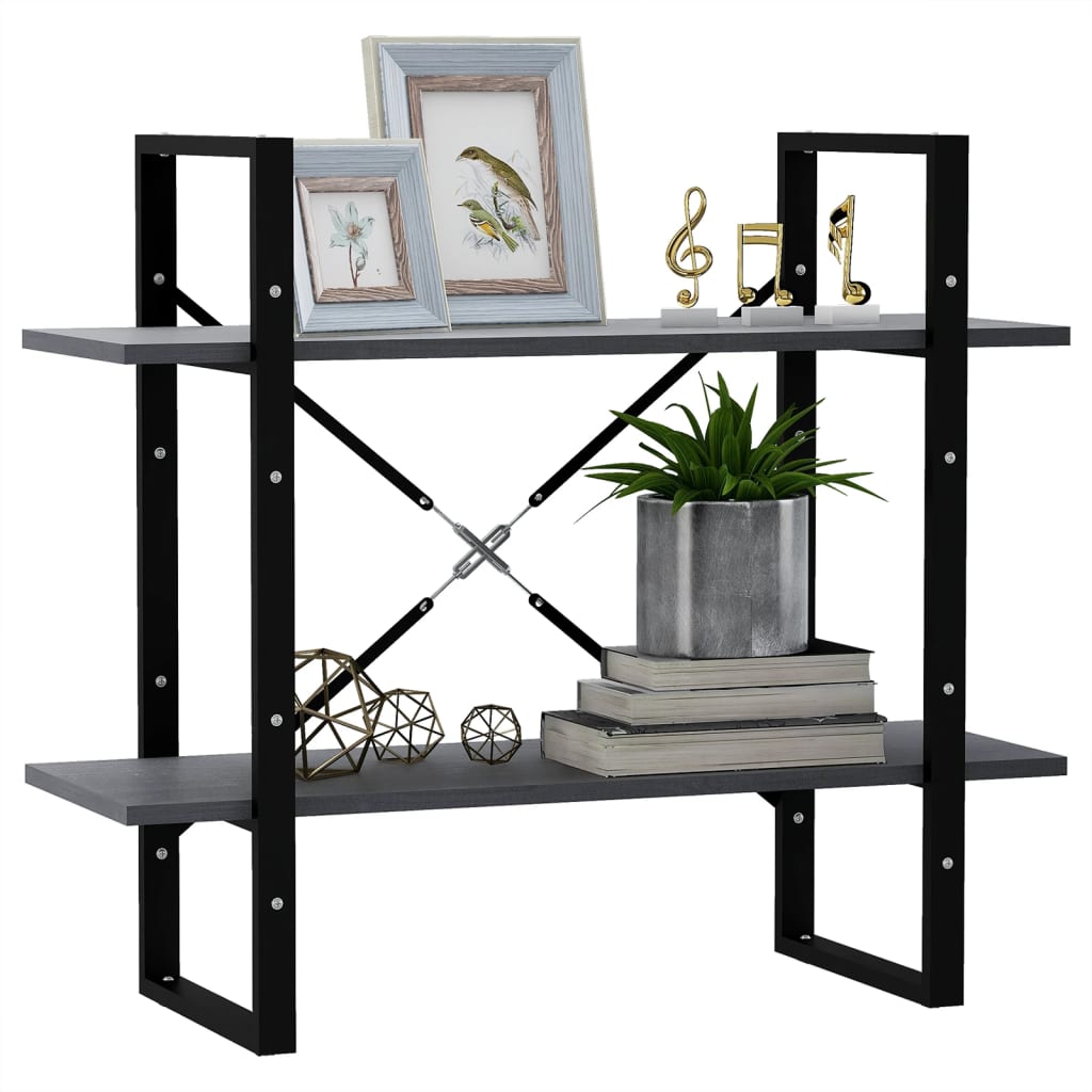 8720286567449_g_en_hd_2 vidaXL 2-Tier Book Cabinet Grey 80x30x70 cm Solid Pine Wood - Image 5