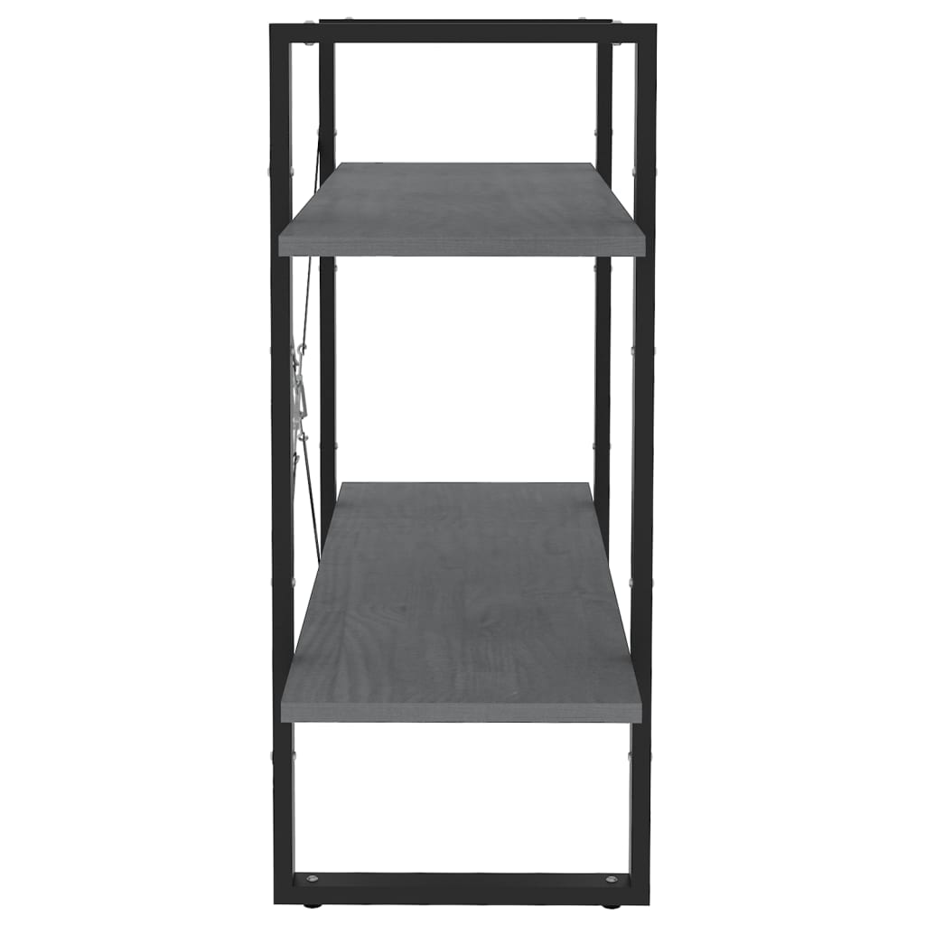 8720286567449_g_en_hd_4 vidaXL 2-Tier Book Cabinet Grey 80x30x70 cm Solid Pine Wood - Image 7