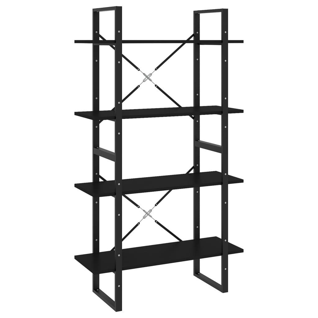 8720286567487_a_en_hd_1 vidaXL 4-Tier Book Cabinet Black 80x30x140 cm Engineered Wood - Image 2