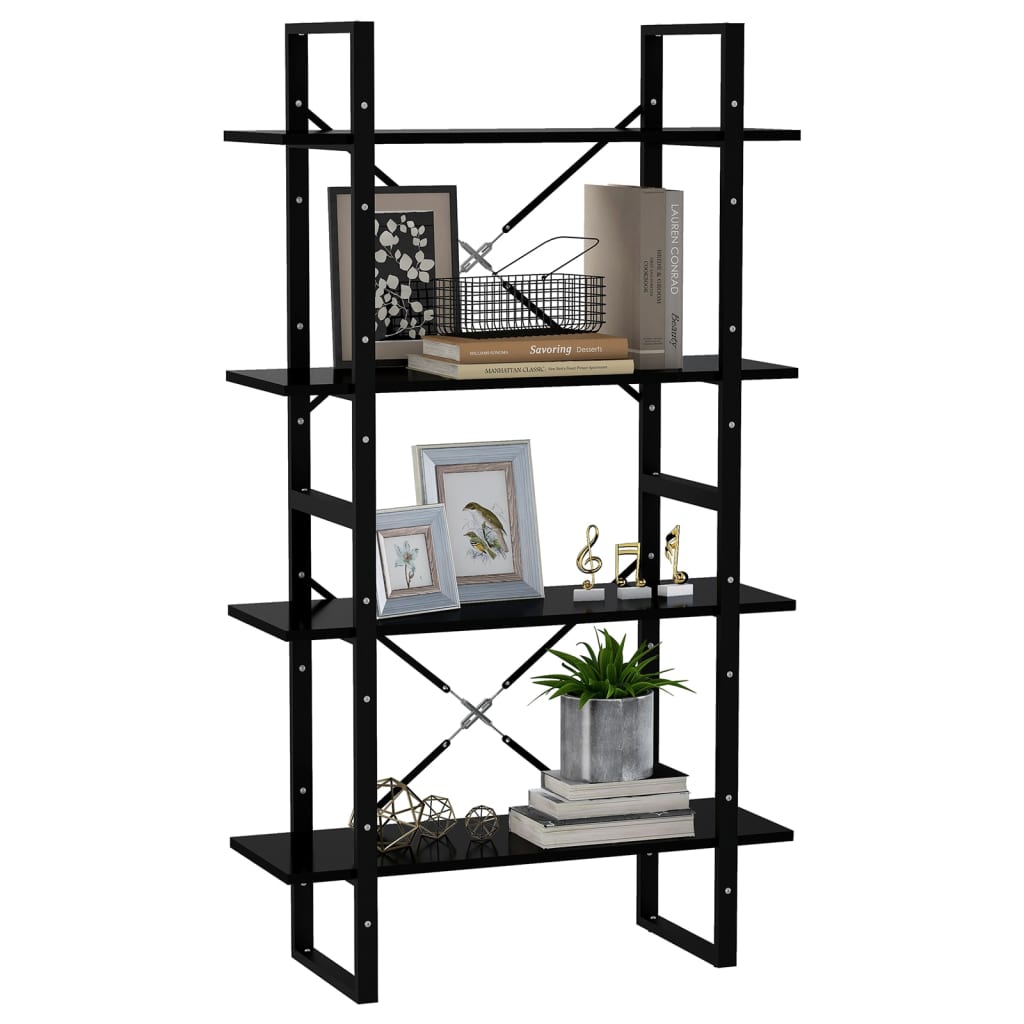 8720286567487_g_en_hd_2 vidaXL 4-Tier Book Cabinet Black 80x30x140 cm Engineered Wood - Image 5