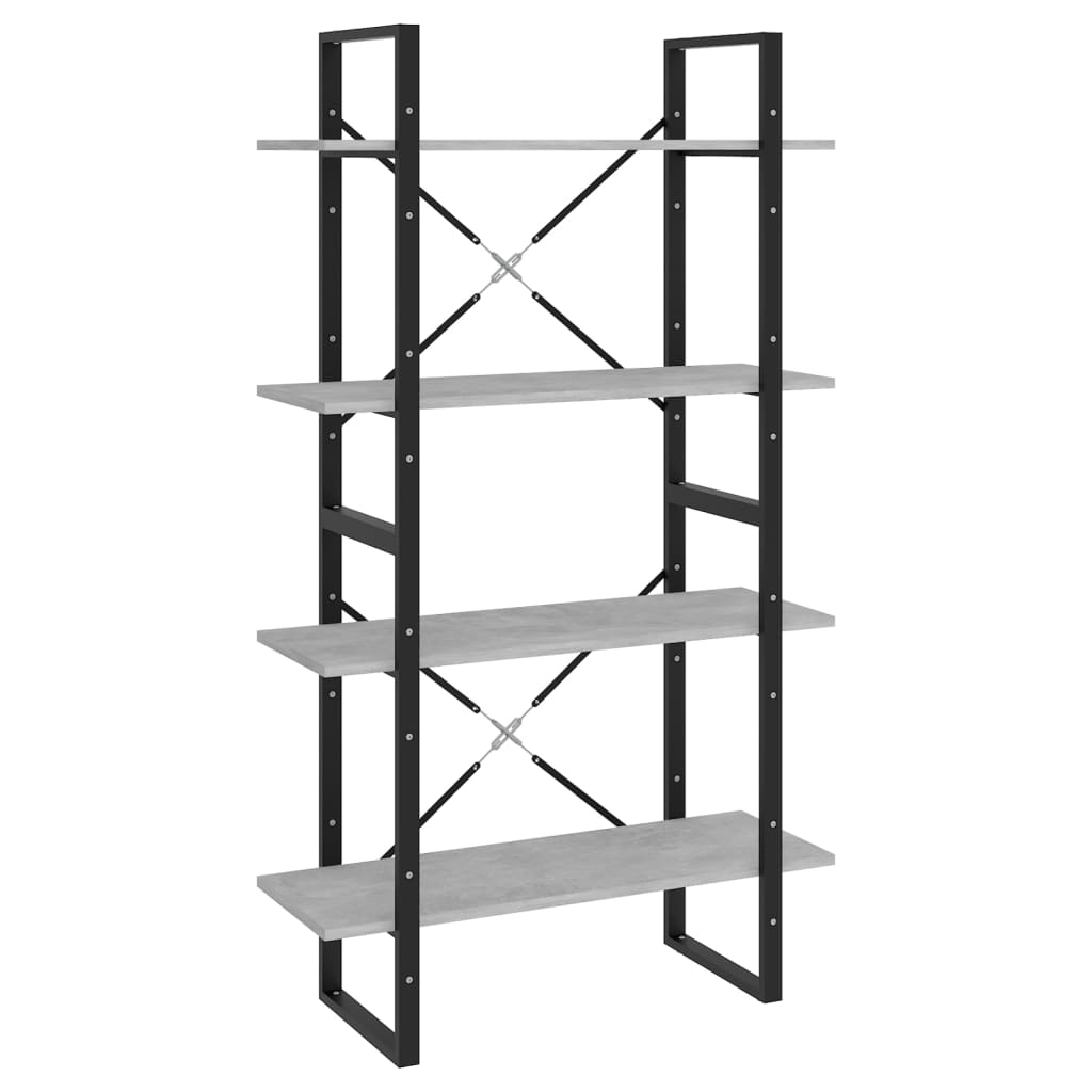 8720286567517_a_en_hd_1 vidaXL 4-Tier Book Cabinet Concrete Grey 80x30x140 cm Engineered Wood - Image 2