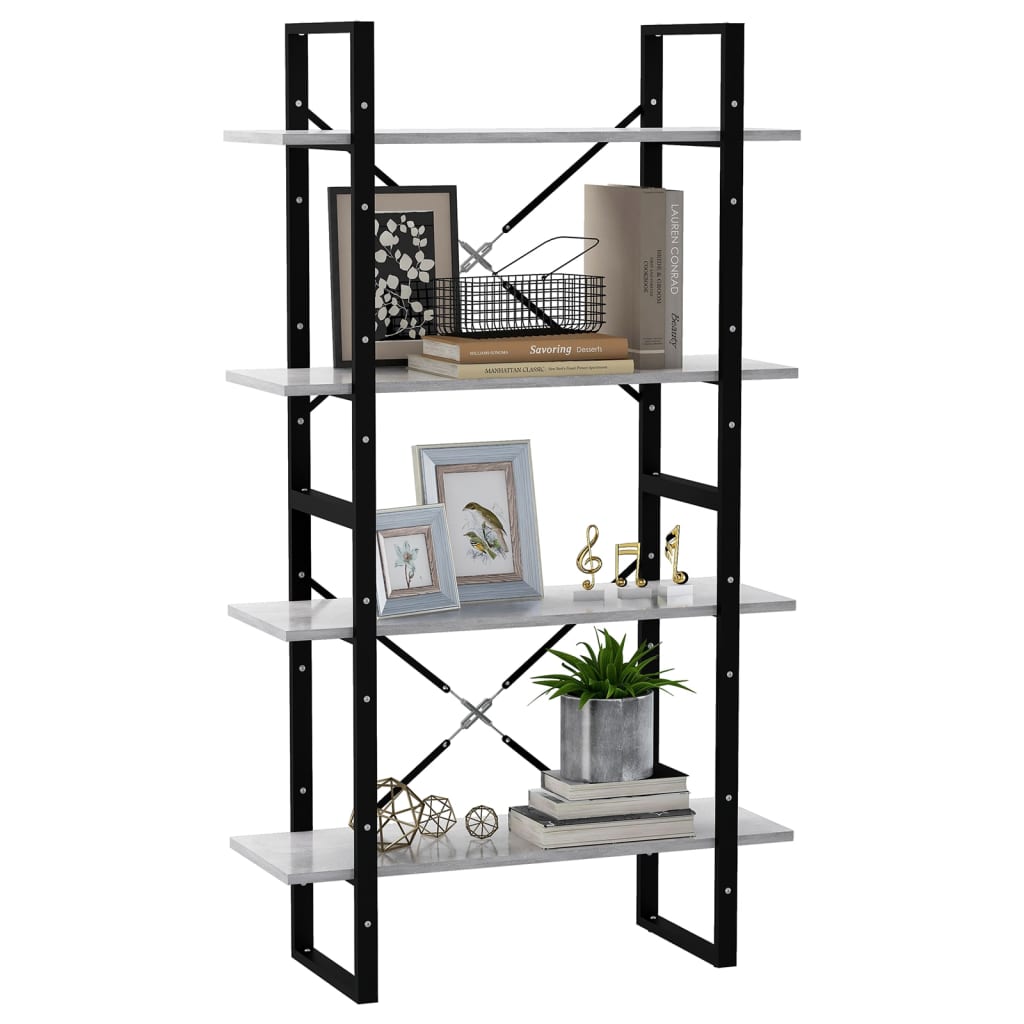 8720286567517_g_en_hd_2 vidaXL 4-Tier Book Cabinet Concrete Grey 80x30x140 cm Engineered Wood - Image 5