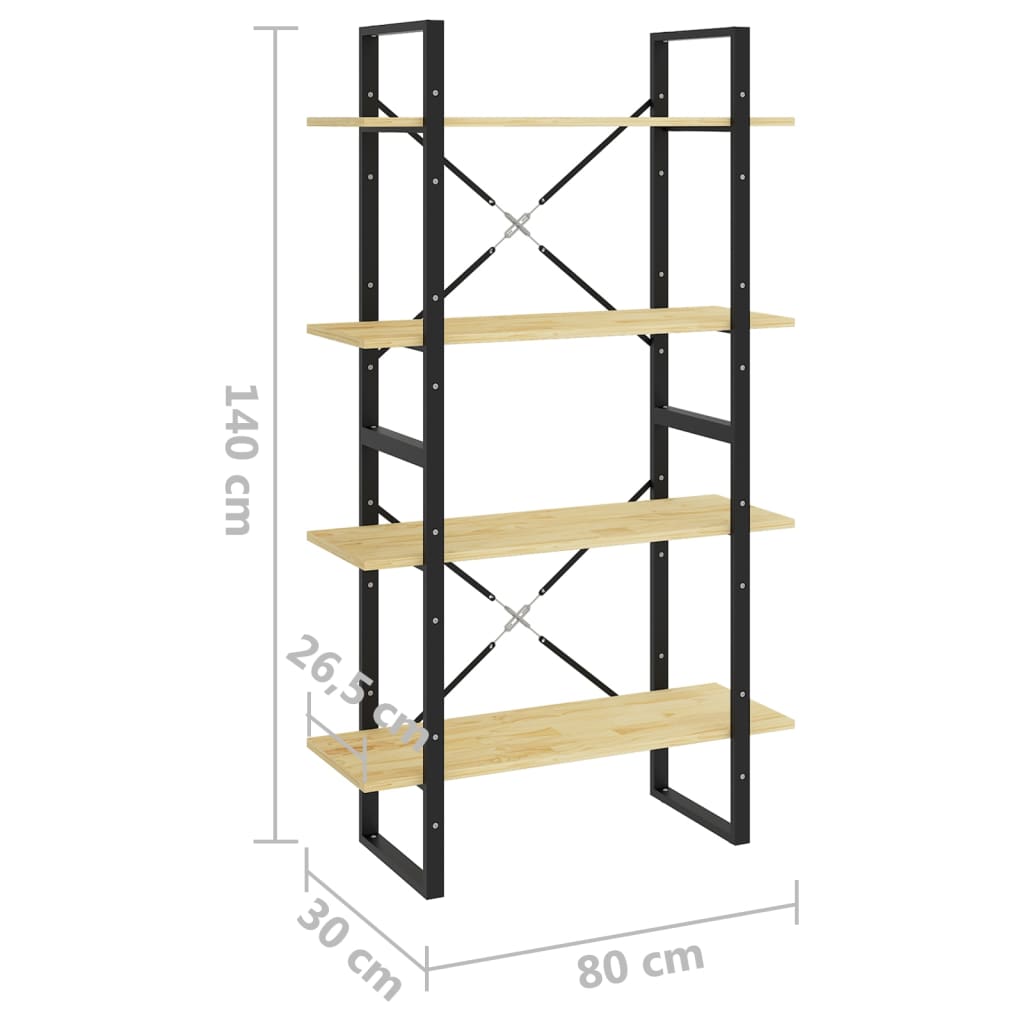 8720286567524_g_en_hd_6 vidaXL 4-Tier Book Cabinet 80x30x140 cm Solid Pine Wood - Image 9