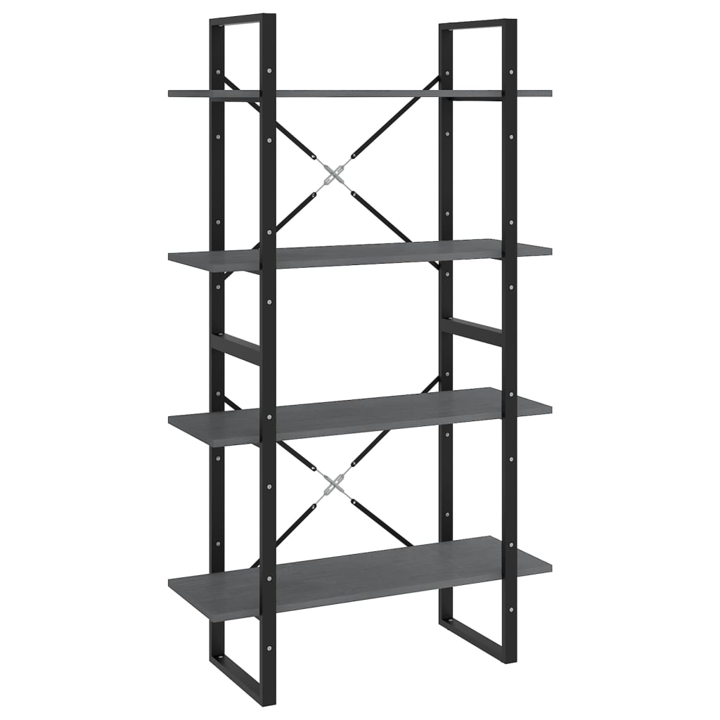 8720286567548_a_en_hd_1 vidaXL 4-Tier Book Cabinet Grey 80x30x140 cm Solid Pine Wood - Image 2