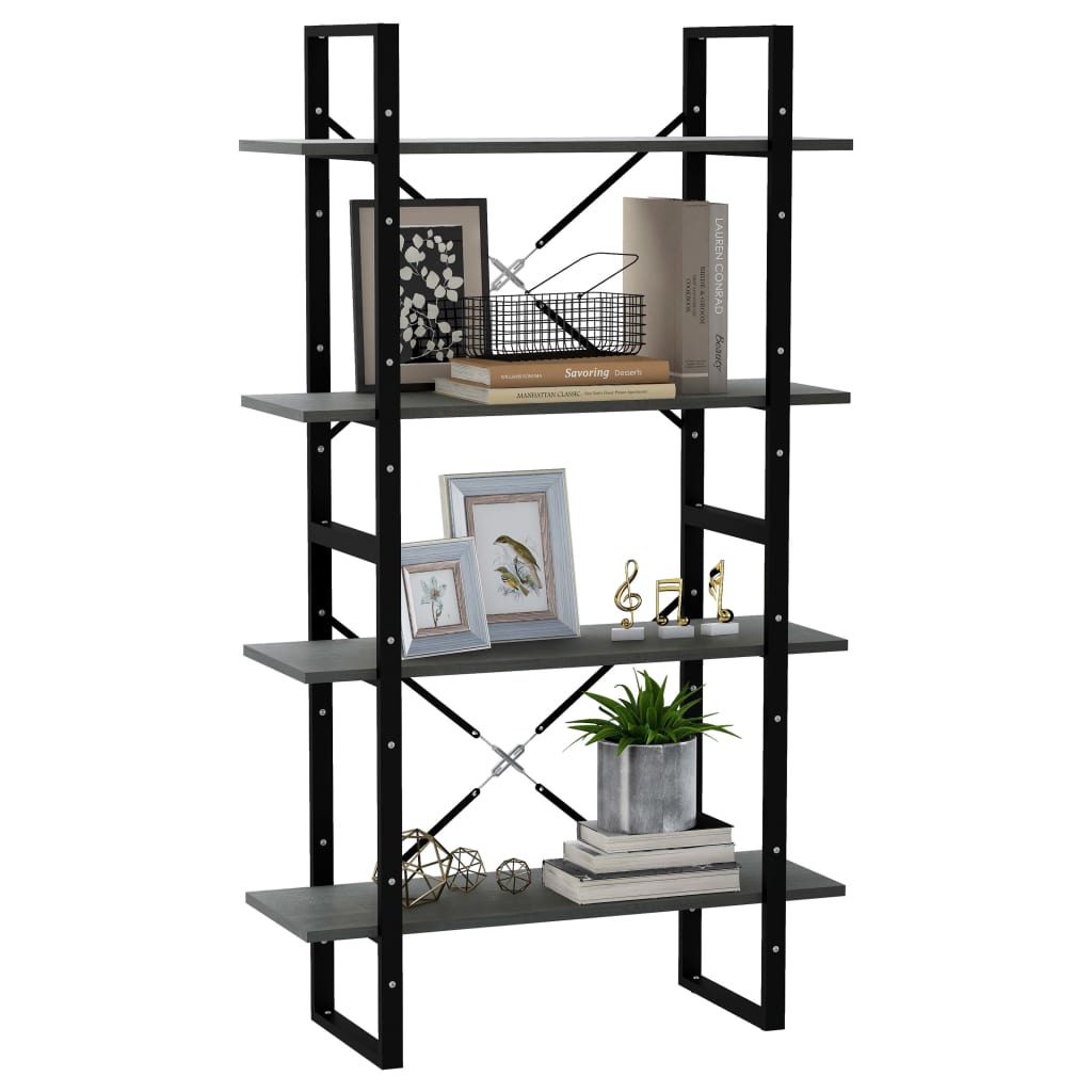 8720286567548_g_en_hd_2 vidaXL 4-Tier Book Cabinet Grey 80x30x140 cm Solid Pine Wood - Image 5