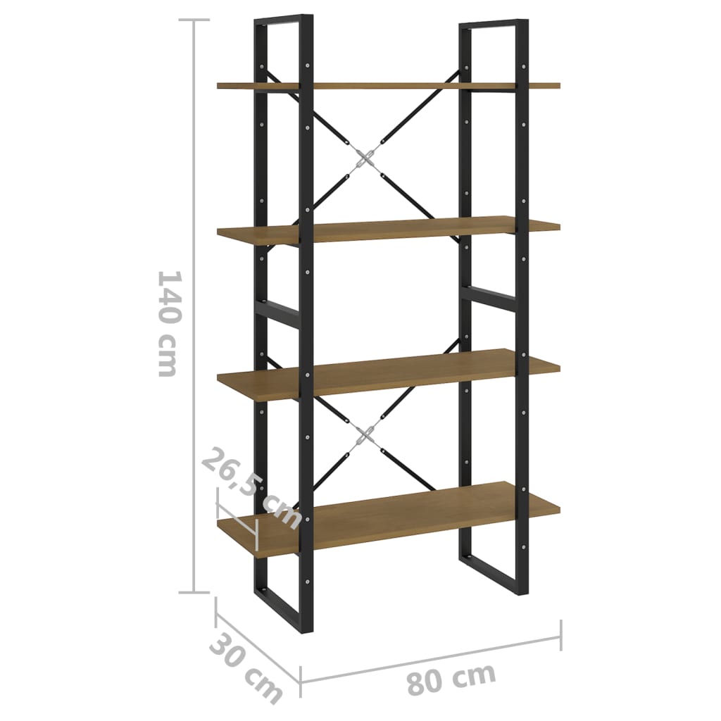 8720286567555_g_en_hd_6 vidaXL 4-Tier Book Cabinet 80x30x140 cm Solid Pine Wood - Image 9