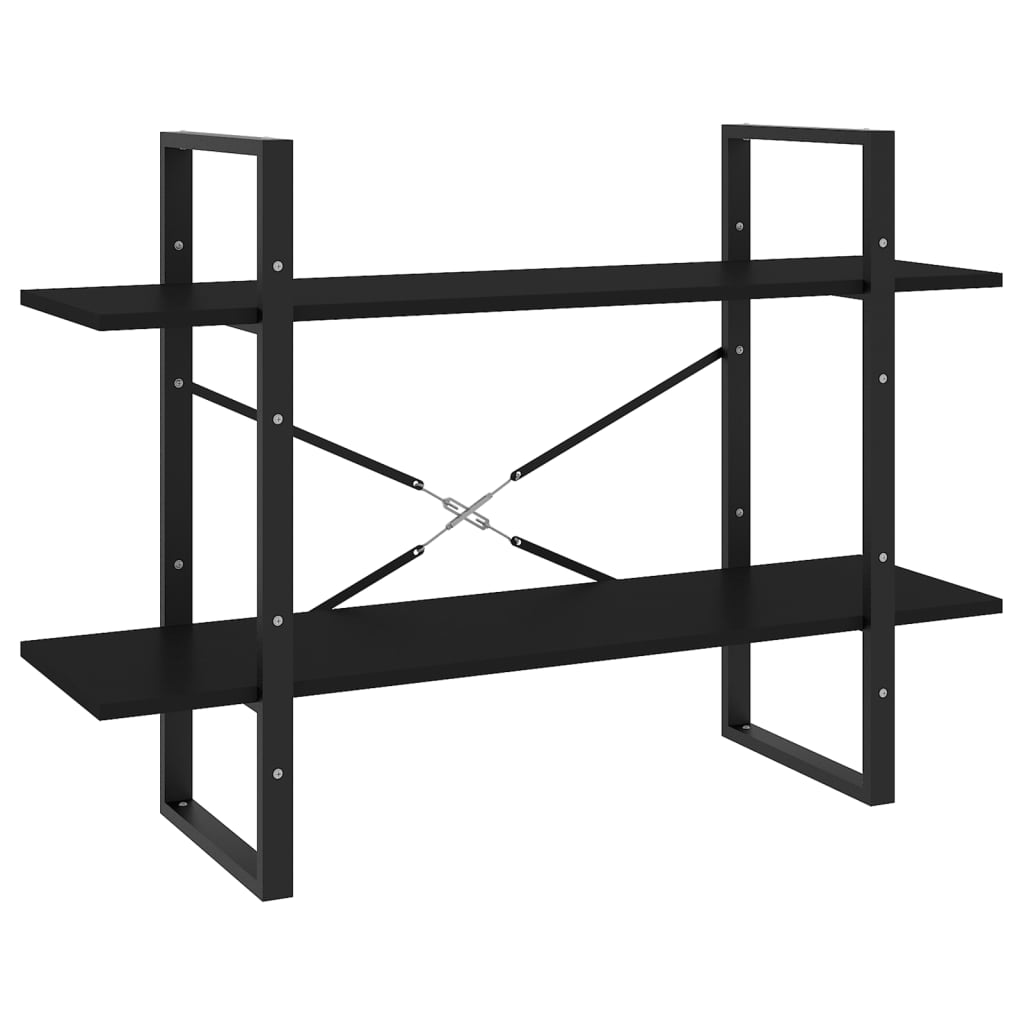 8720286567586_a_en_hd_1 vidaXL 2-Tier Book Cabinet Black 100x30x70 cm Engineered Wood - Image 2