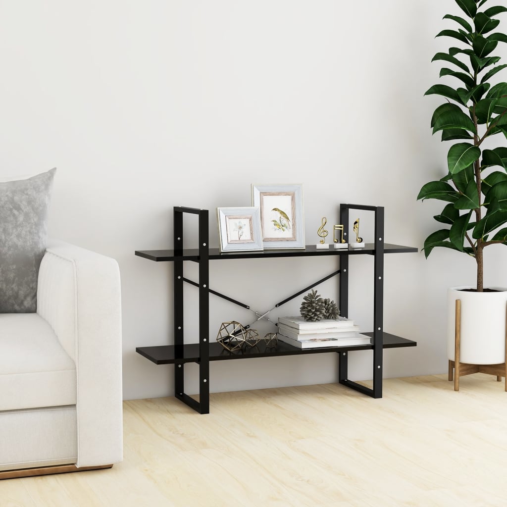8720286567586_g_en_hd_1 vidaXL 2-Tier Book Cabinet Black 100x30x70 cm Engineered Wood - Image 4