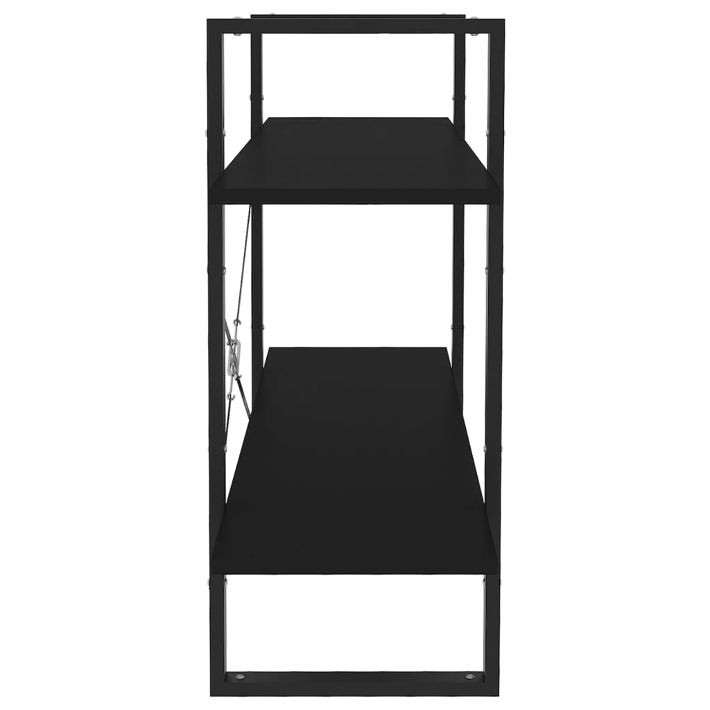8720286567586_g_en_hd_4 vidaXL 2-Tier Book Cabinet Black 100x30x70 cm Engineered Wood - Image 7