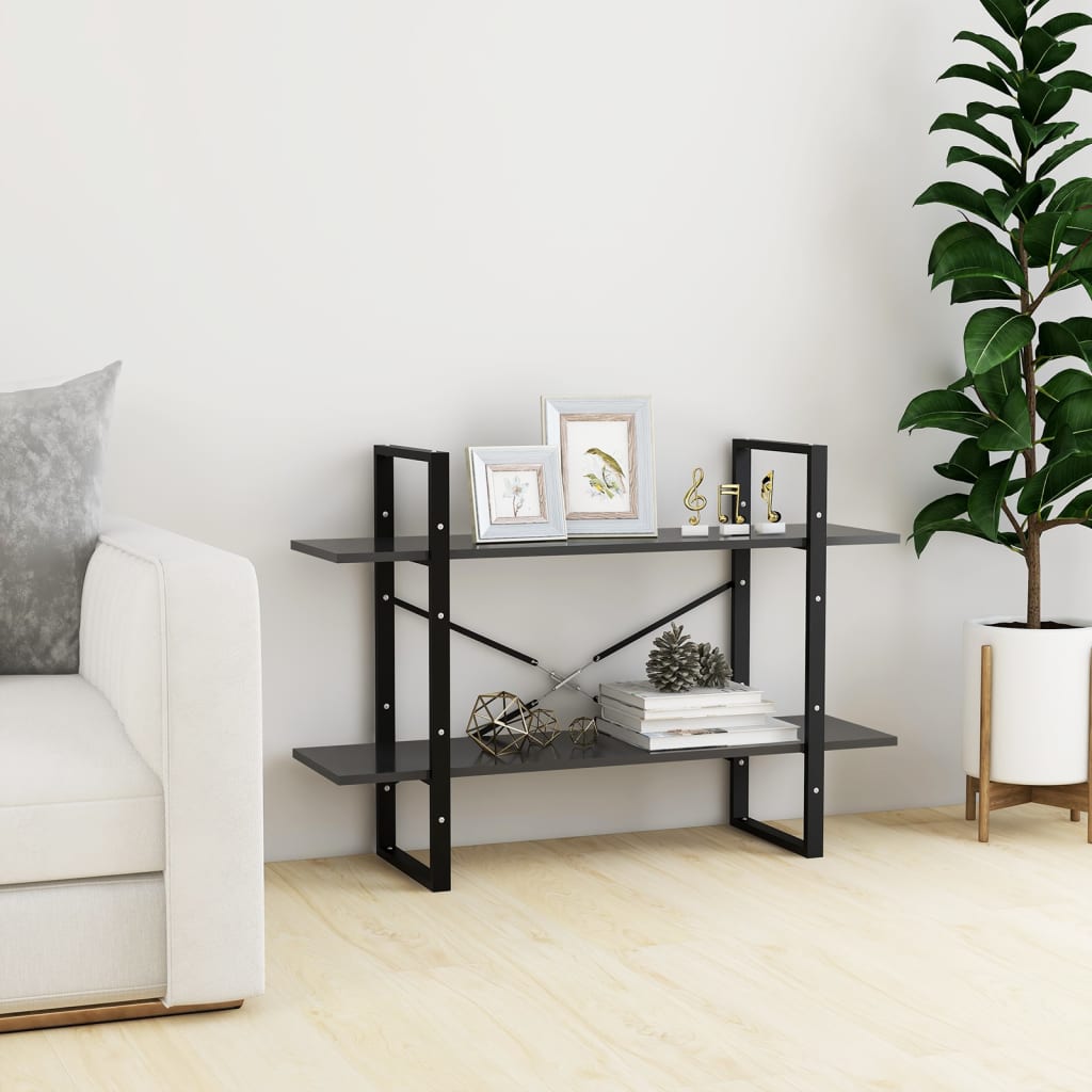 8720286567593_g_en_hd_1 vidaXL 2-Tier Book Cabinet Grey 100x30x70 cm Engineered Wood - Image 4