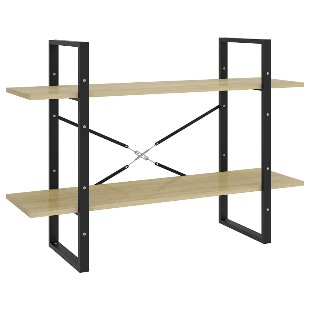8720286567609_a_en_hd_1 vidaXL 2-Tier Book Cabinet Sonoma Oak 100x30x70 cm Engineered Wood - Image 2