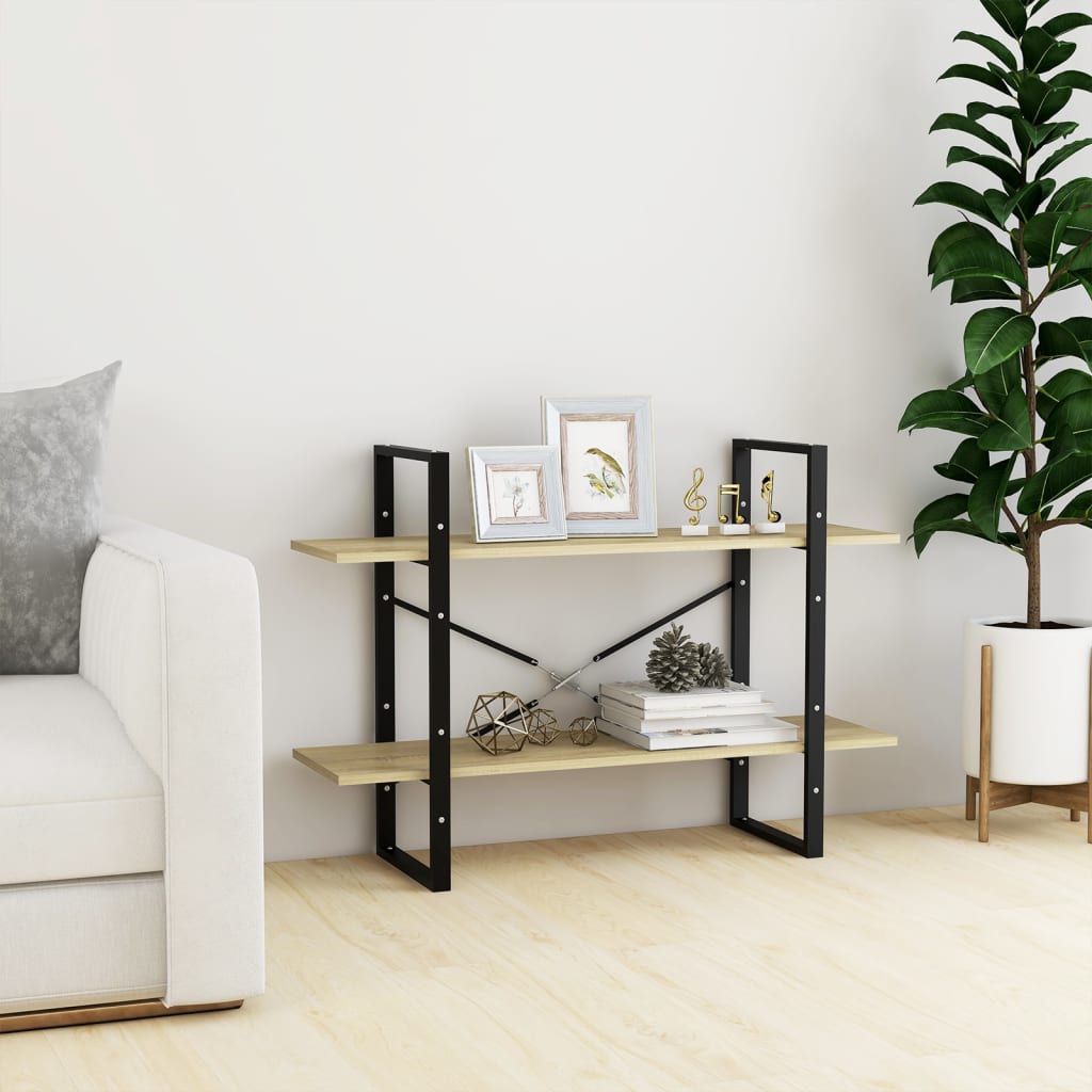 8720286567609_g_en_hd_1 vidaXL 2-Tier Book Cabinet Sonoma Oak 100x30x70 cm Engineered Wood - Image 4