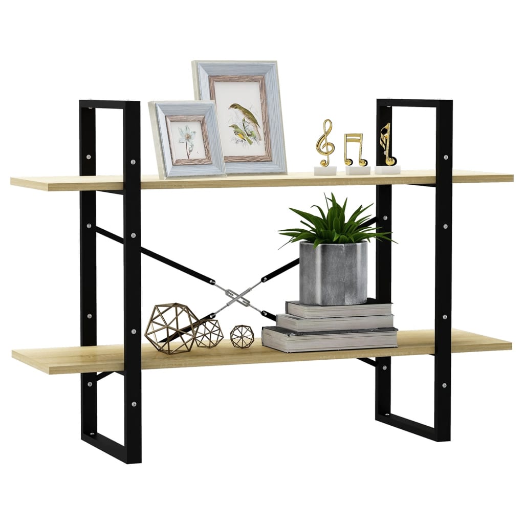 8720286567609_g_en_hd_2 vidaXL 2-Tier Book Cabinet Sonoma Oak 100x30x70 cm Engineered Wood - Image 5