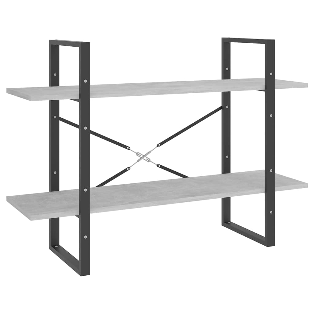 8720286567616_a_en_hd_1 vidaXL 2-Tier Book Cabinet Concrete Grey 100x30x70 cm Engineered Wood - Image 2