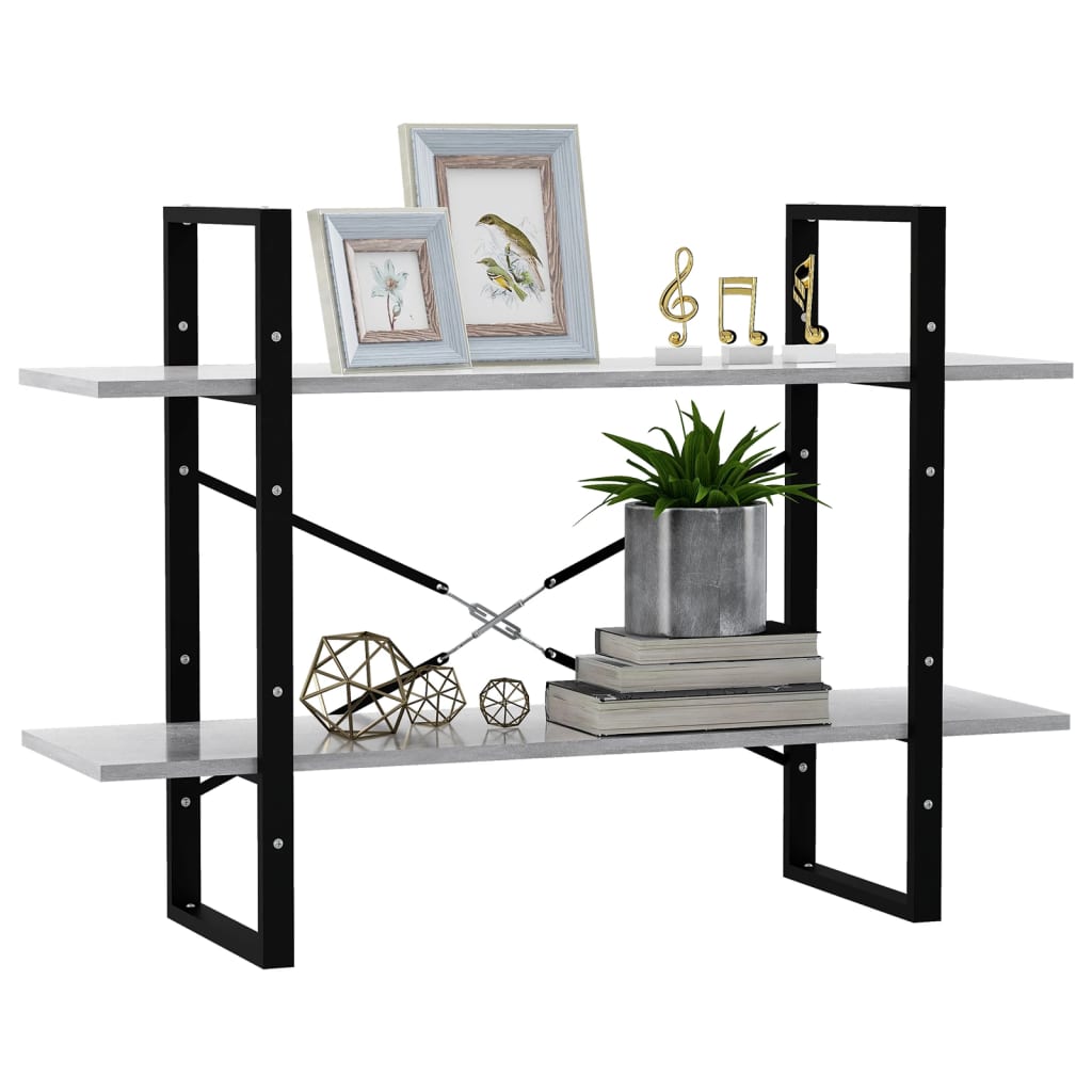 8720286567616_g_en_hd_2 vidaXL 2-Tier Book Cabinet Concrete Grey 100x30x70 cm Engineered Wood - Image 5